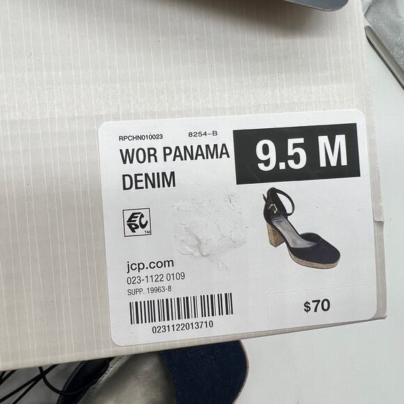 Worthington Womens Panama Block Heel Pumps Denim Size 9.5 M - Picture 9 of 9